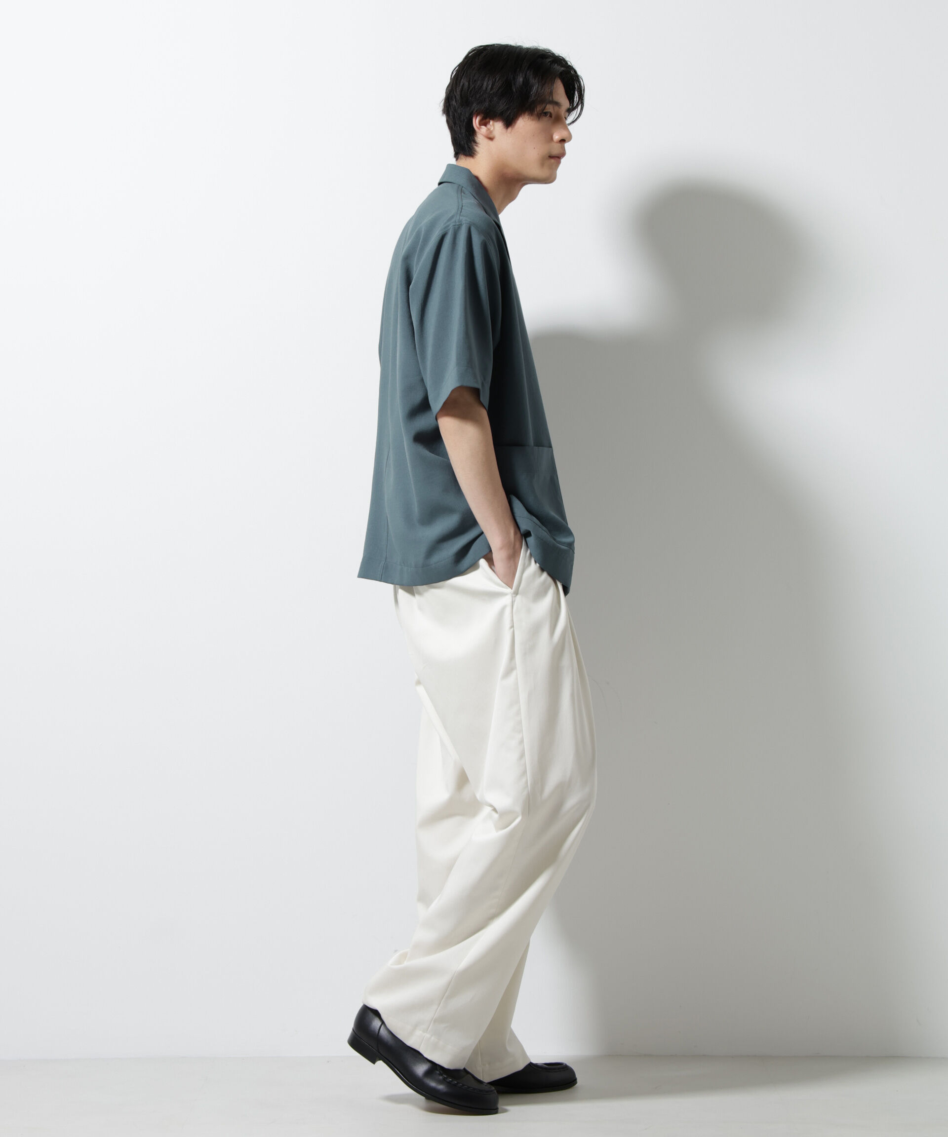 nano･universe「メランジドライシャツジャケット 半袖（セットアップ可）」|シャツ・ブラウス|