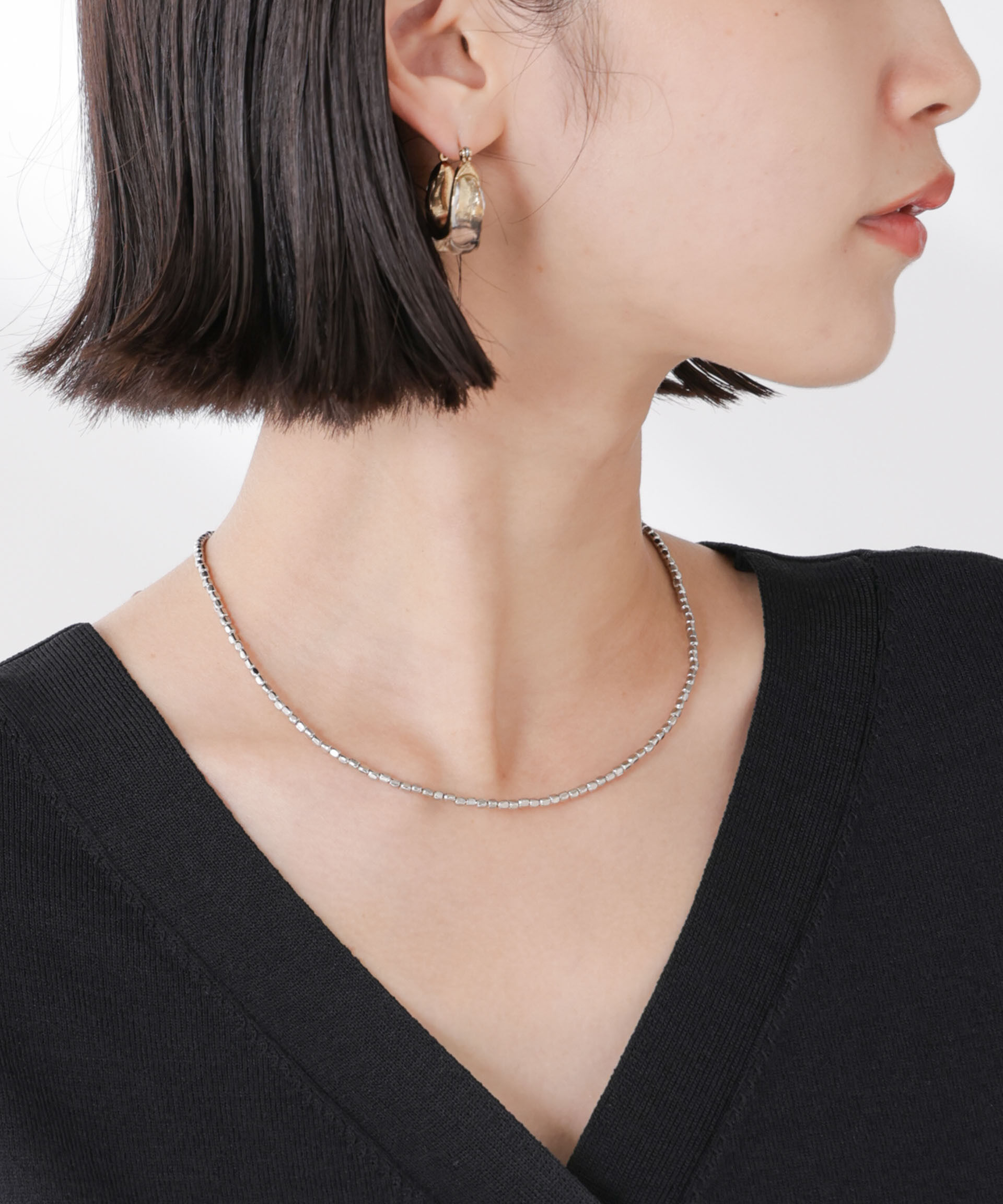 nano･universe「メタルビーズネックレス」|ネックレス|シルバー