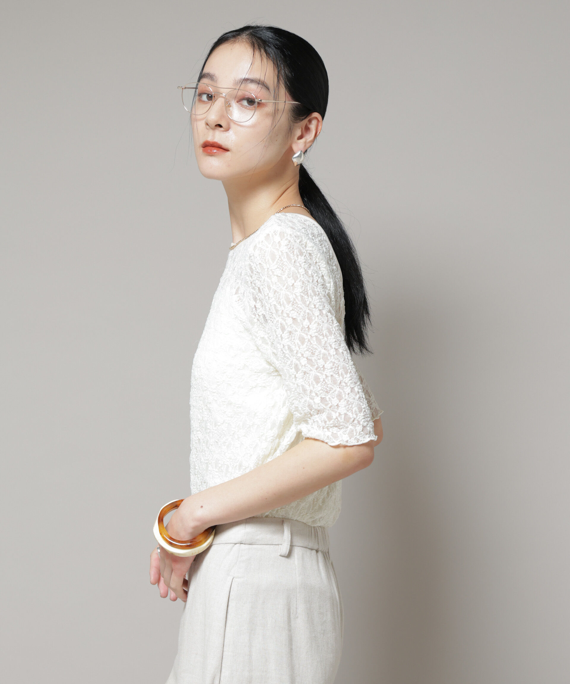 nano･universe「レースバックシャントップス」|Tシャツ・カットソー|