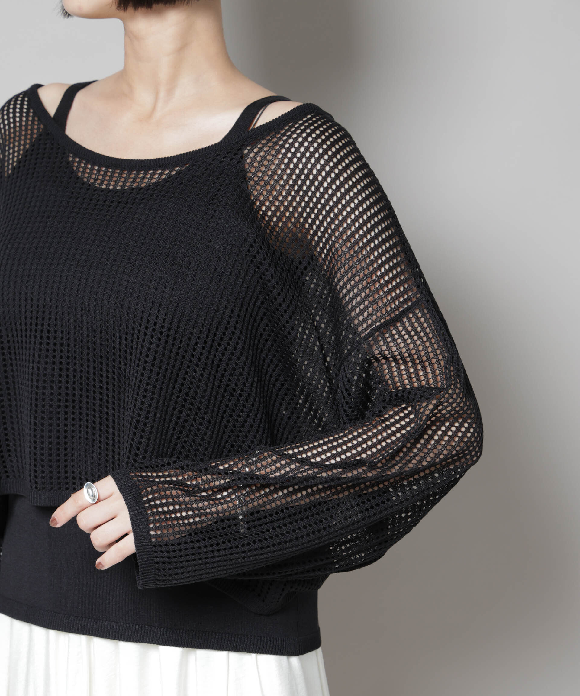 nano･universe「メッシュレイヤードニットアンサンブル」|ニット・セーター|