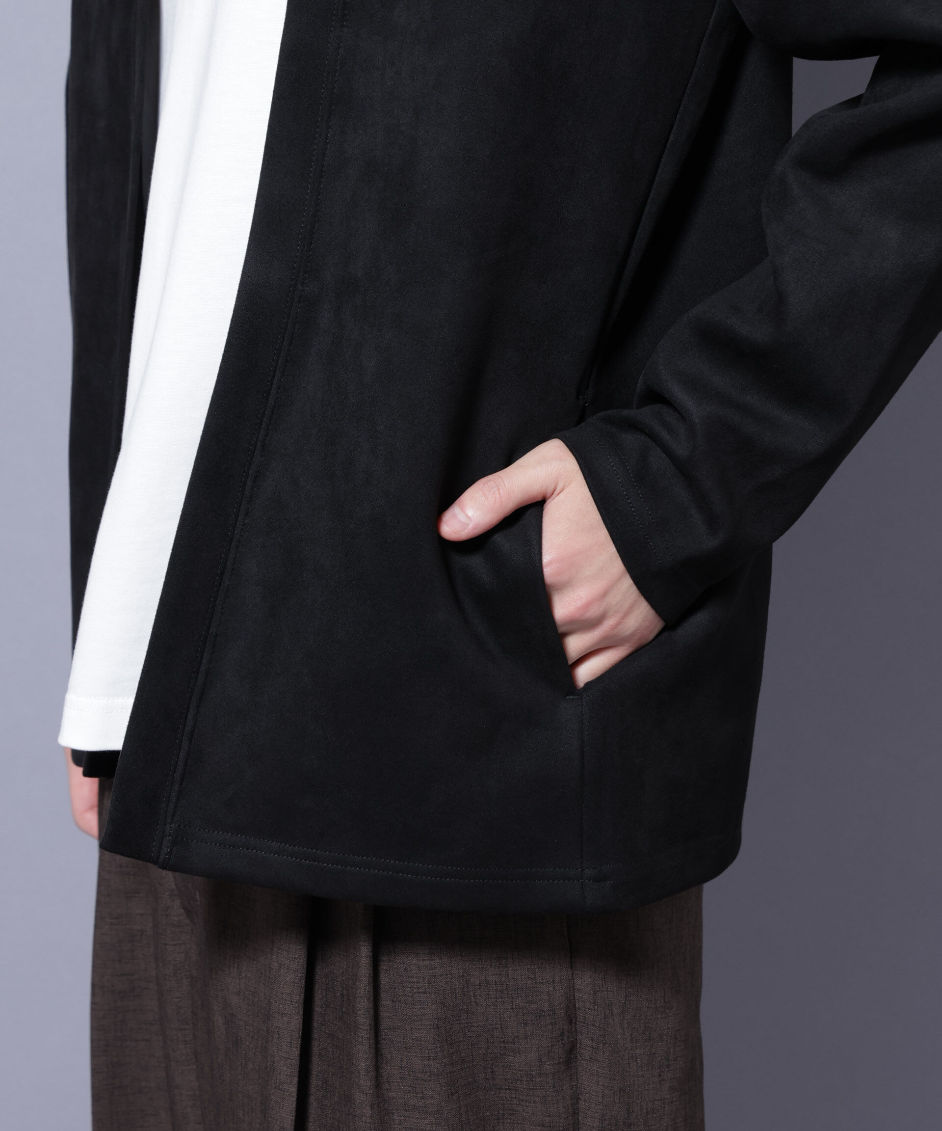 nano･universe「フェイクスエードトッパーカーディガン」|Tシャツ・カットソー|