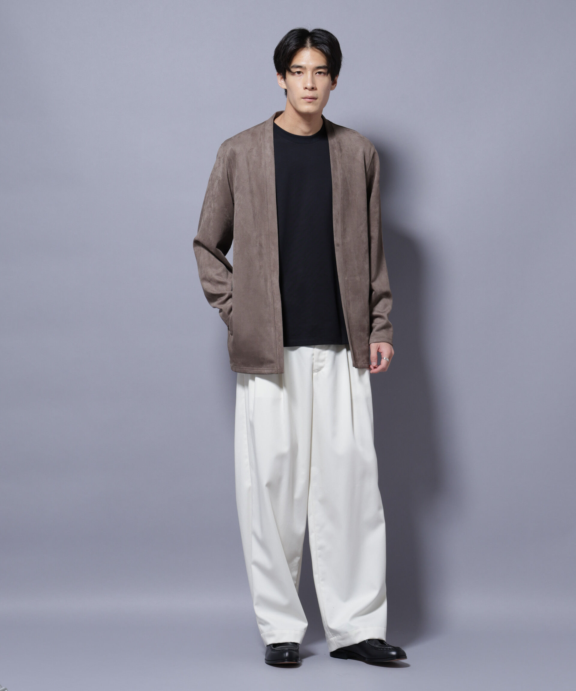 nano･universe「フェイクスエードトッパーカーディガン」|Tシャツ・カットソー|