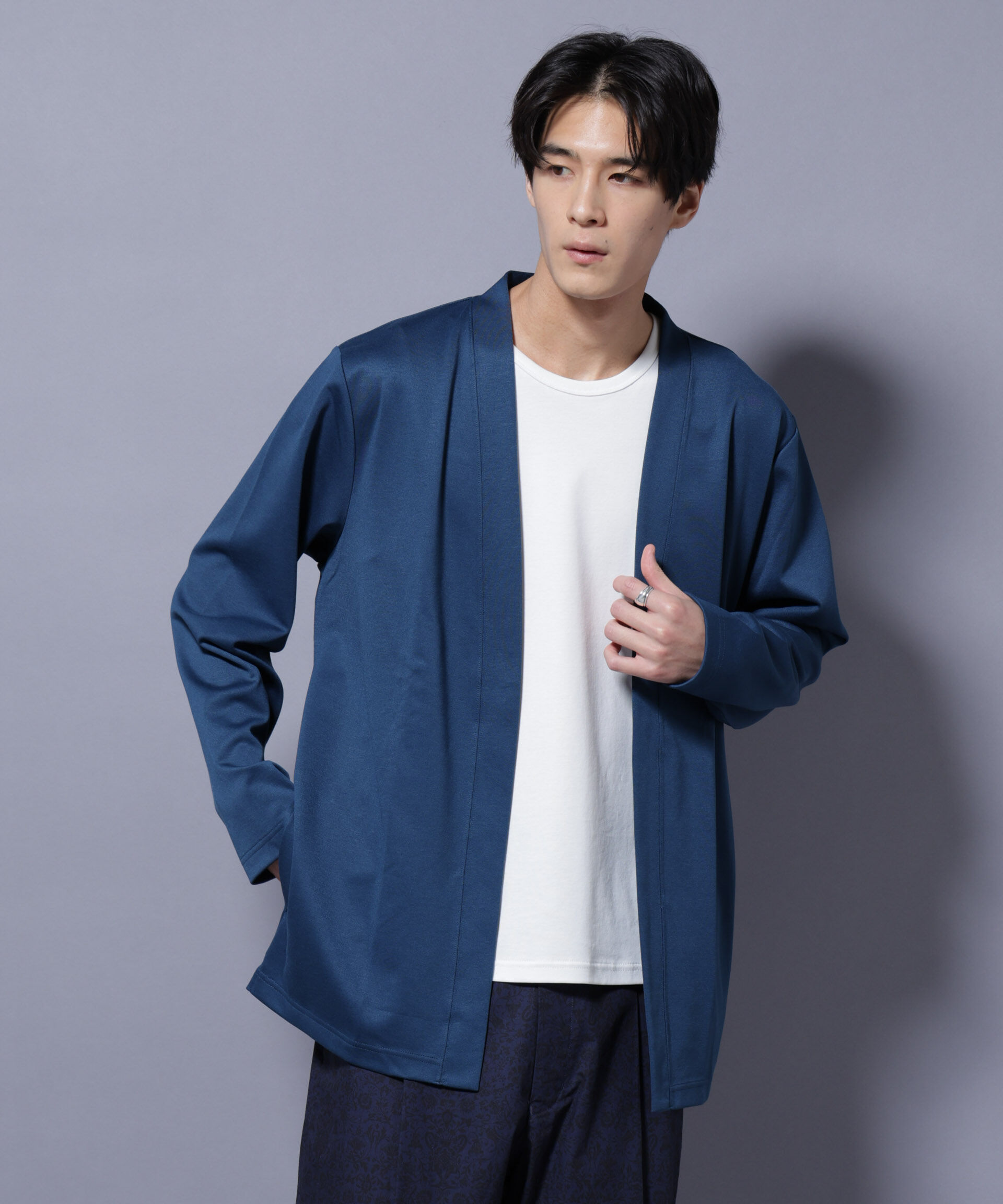 nano･universe「ダブルジャージー着流しカーディガン」|Tシャツ・カットソー|ブルーグリー 2