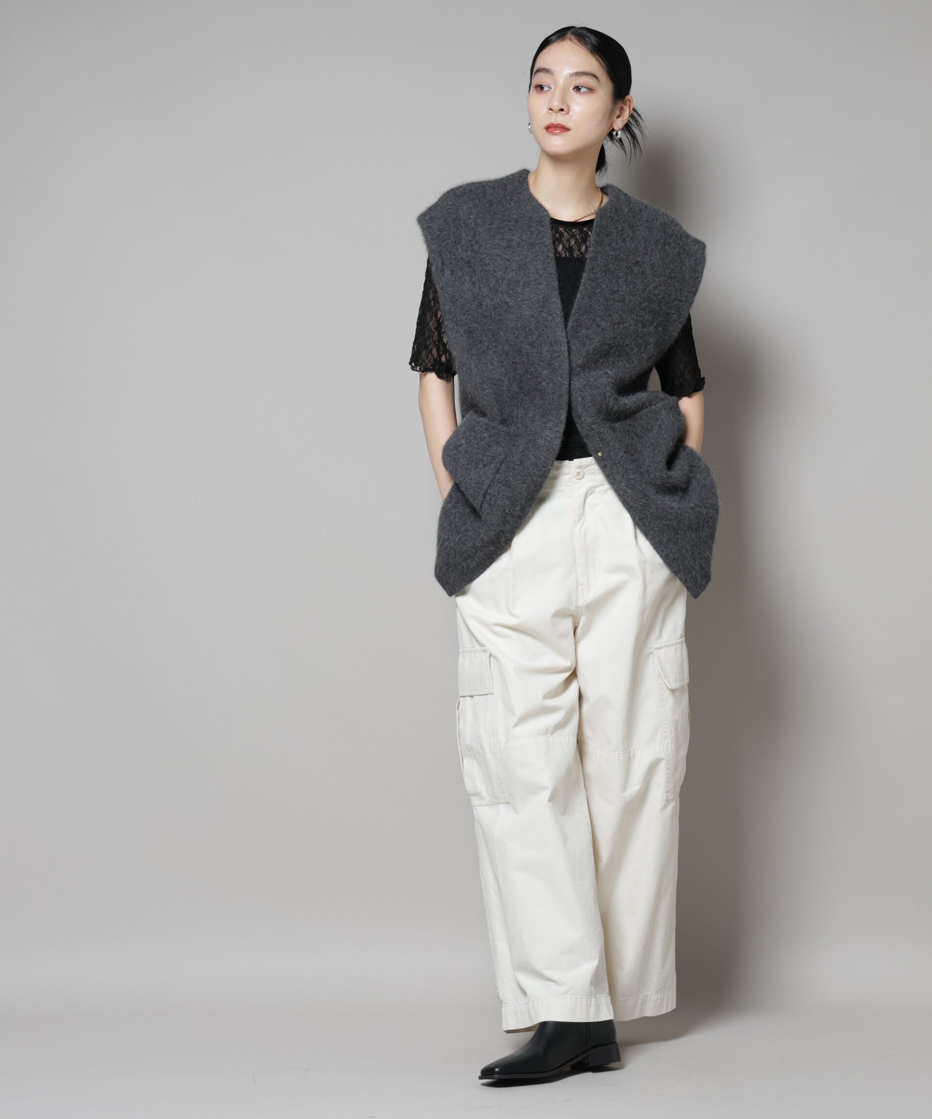 nano･universe「ウォッシャブルフォックスリバーニットジレ」|ニット・セーター|