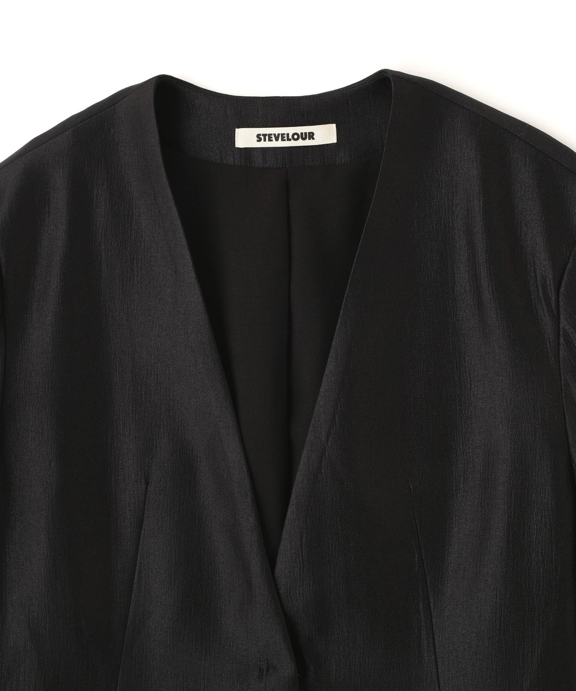 nano･universe「「STEVELOUR」サテンノーカラージャケット(セットアップ可)」|テーラードジャケット|