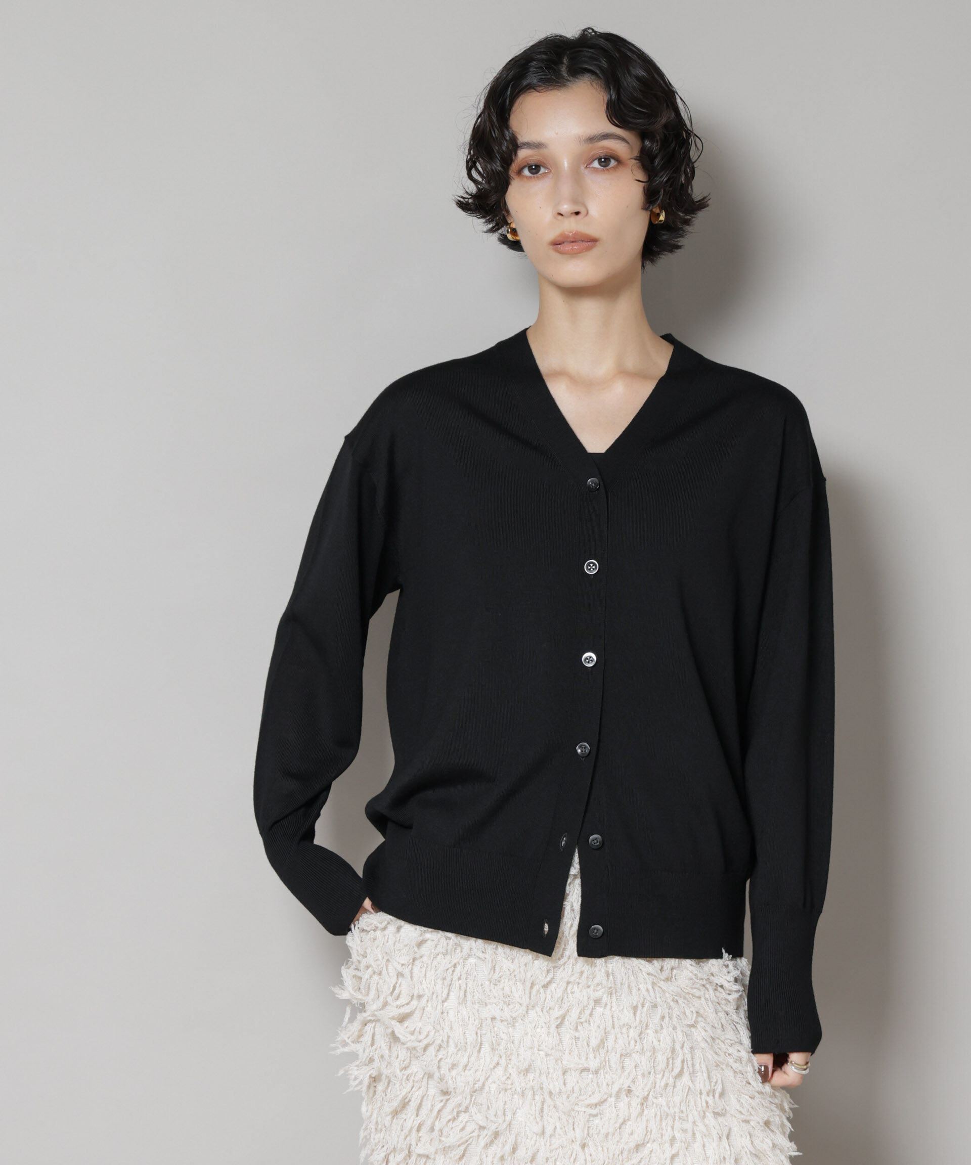 nano･universe「毛玉レスニット2wayカシュクールカーディガン」|ニット・セーター|