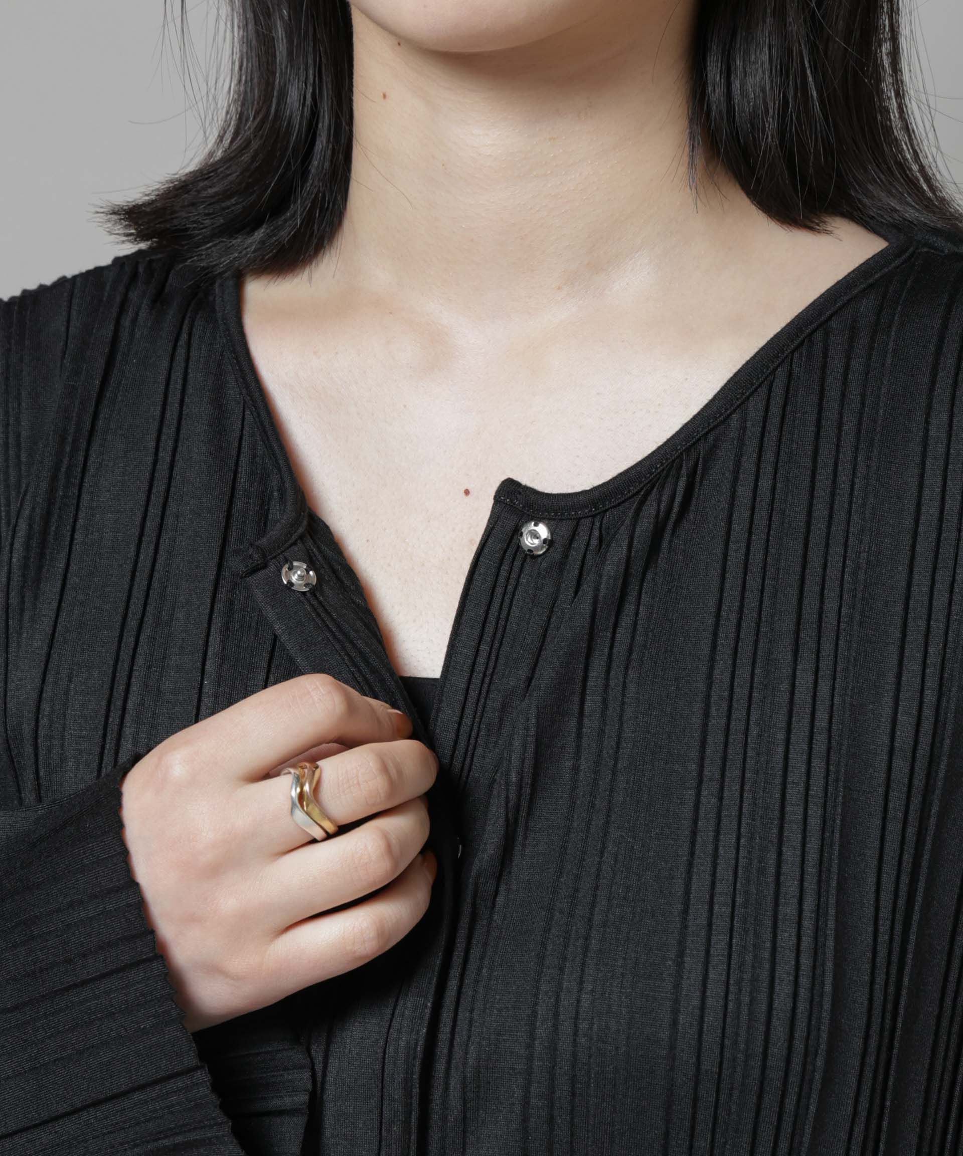 nano･universe「プリーツカットスナップシャツ」|Tシャツ・カットソー|