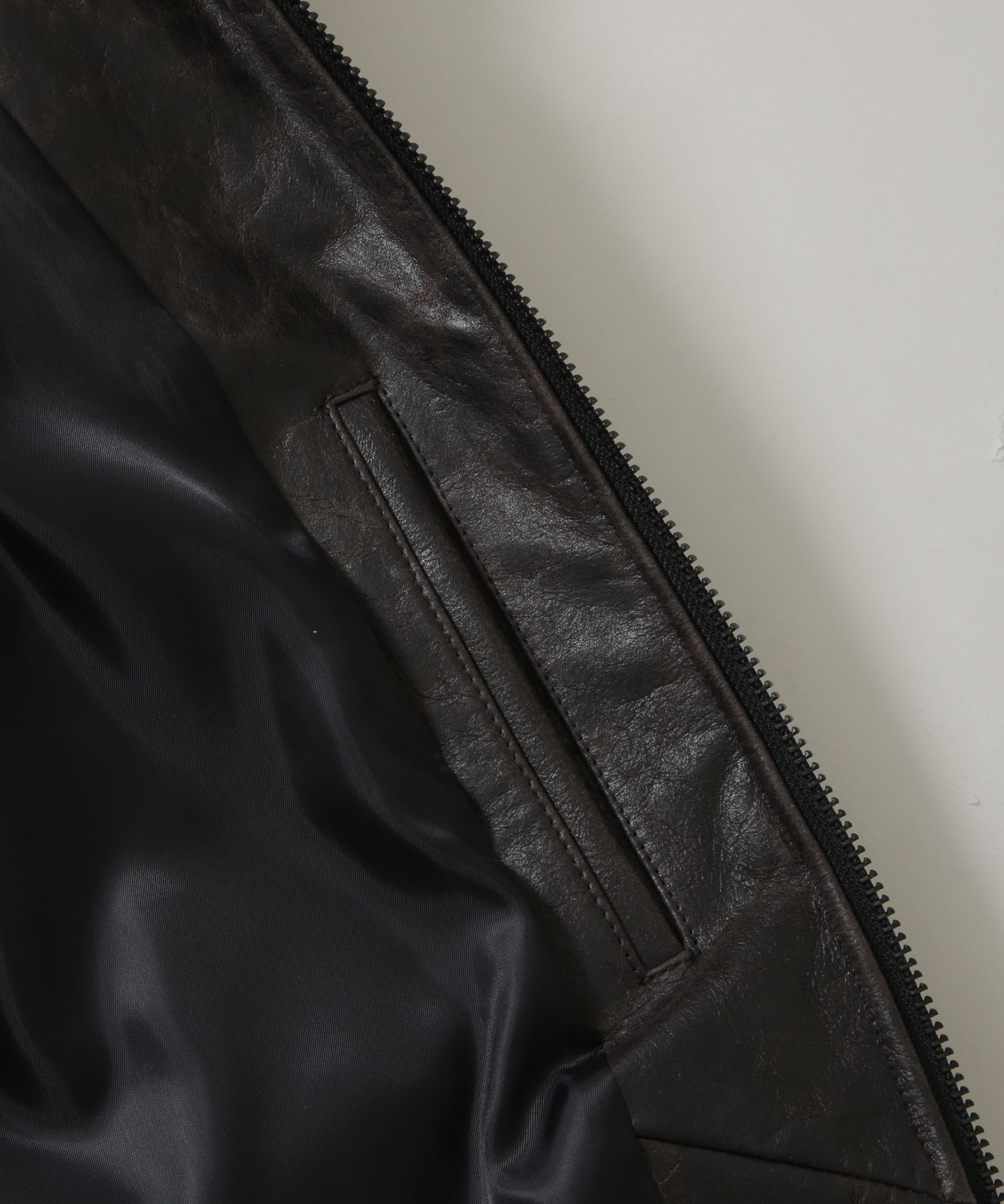 nano･universe「｢HOTEL PALACE｣ シングルライダース レザーJKT」|ライダースジャケット|