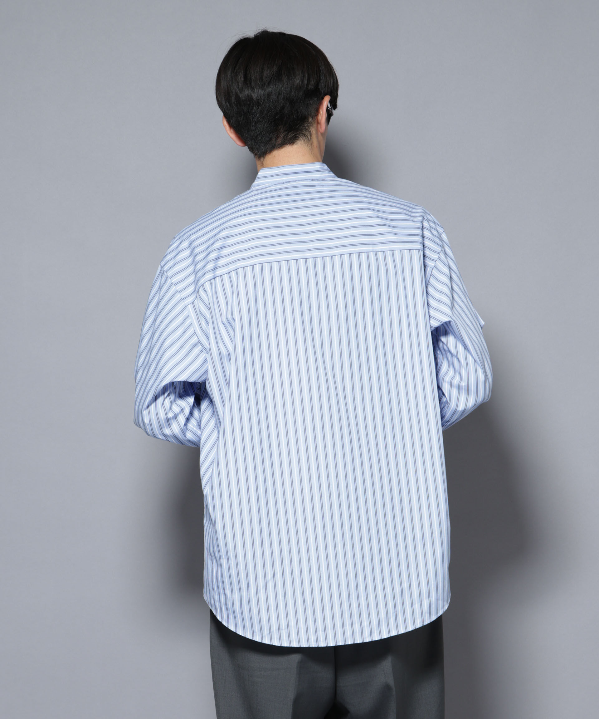 nano･universe「「大人のワイドシャツ」バンドカラー 長袖」|シャツ・ブラウス|