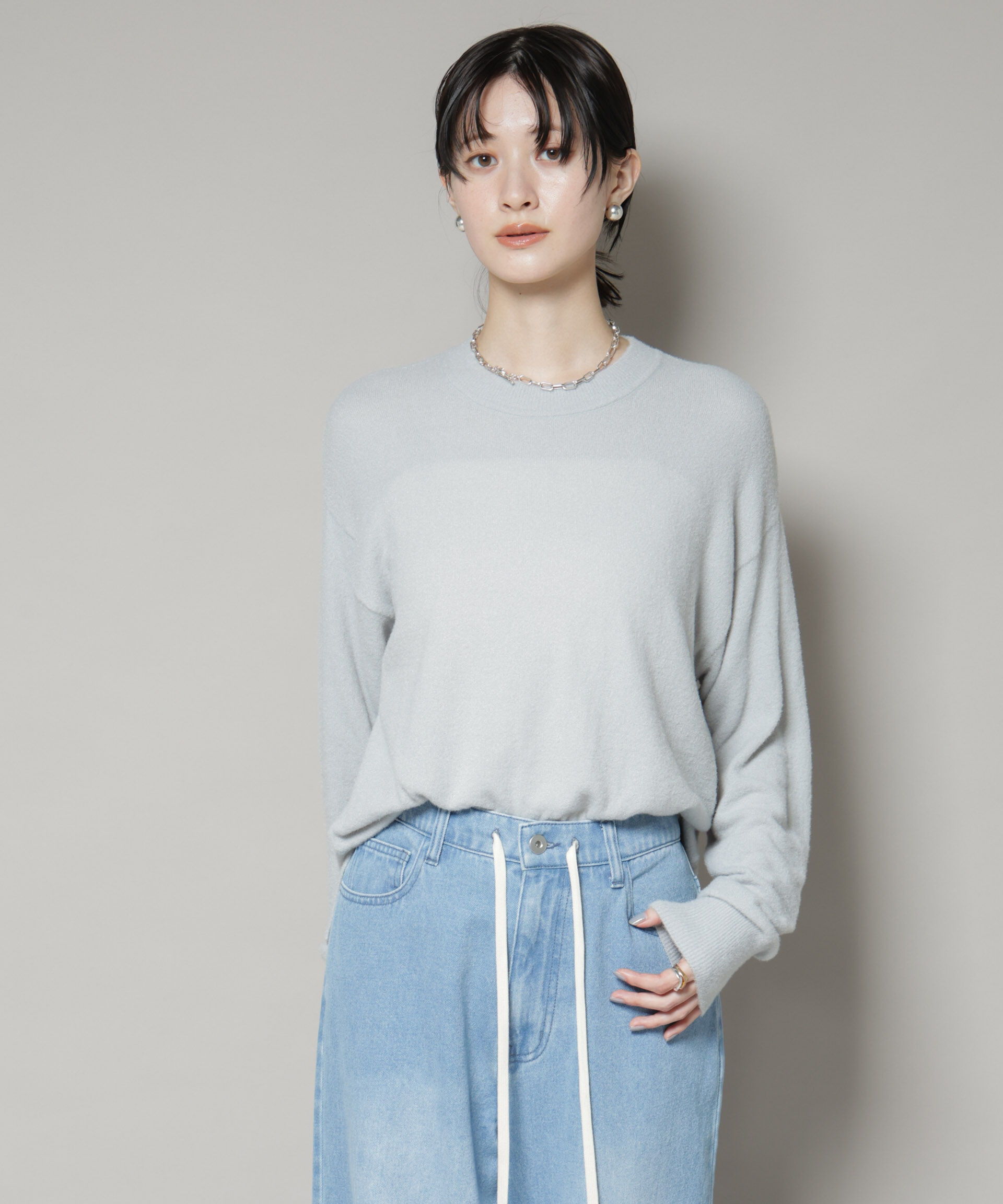 nano･universe「ミニラメシャギーニットプルオーバー」|ニット・セーター|