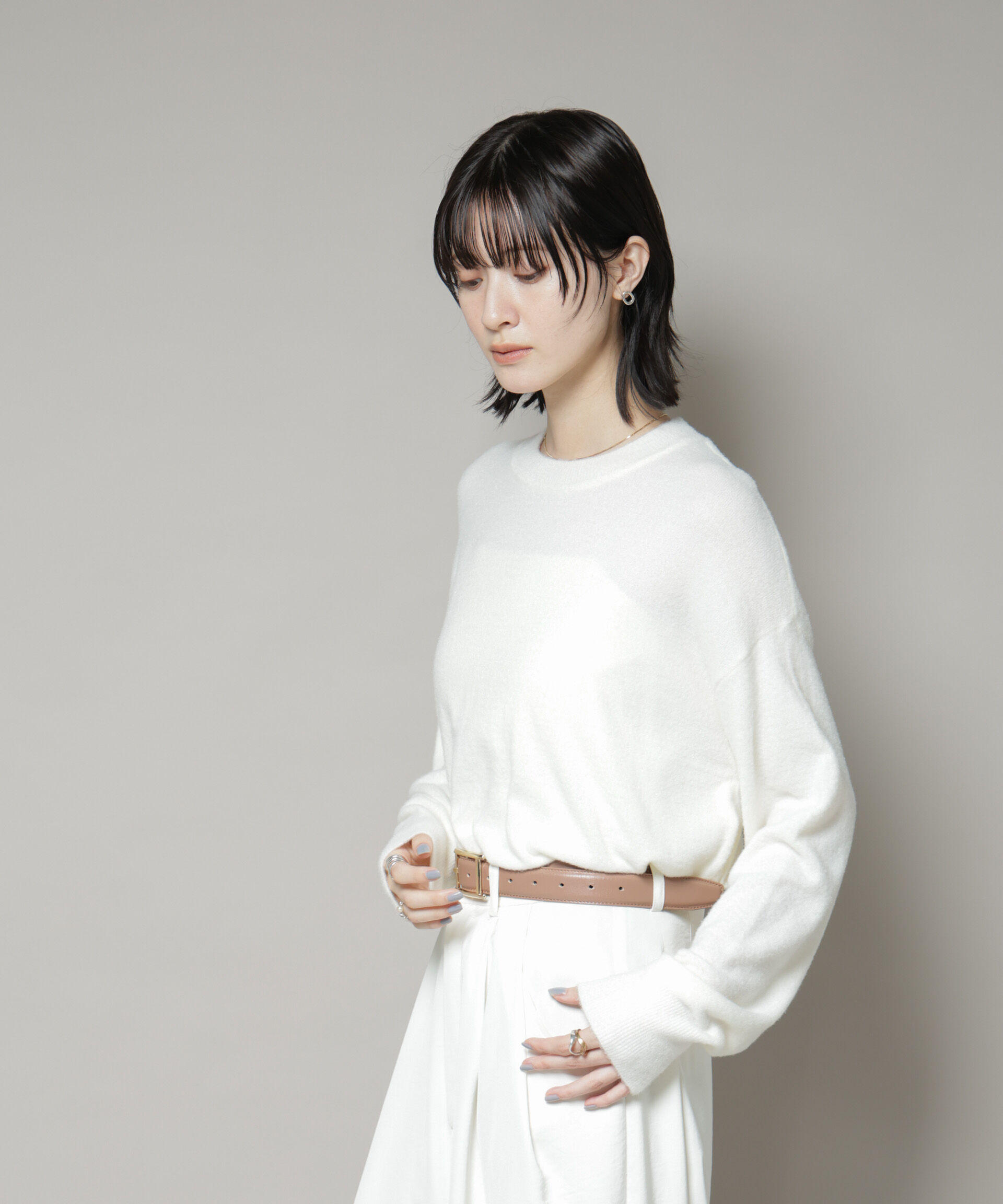 nano･universe「ミニラメシャギーニットプルオーバー」|ニット・セーター|