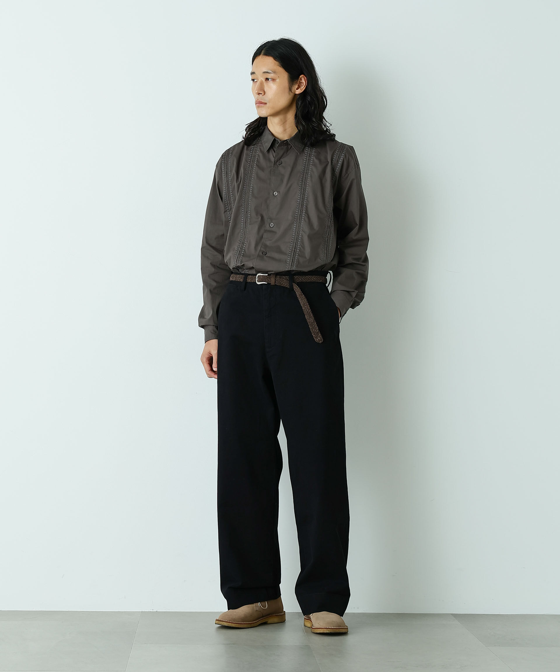  「「HOTEL LACE」デザインステッチロングスリーブシャツ」|シャツ・ブラウス|