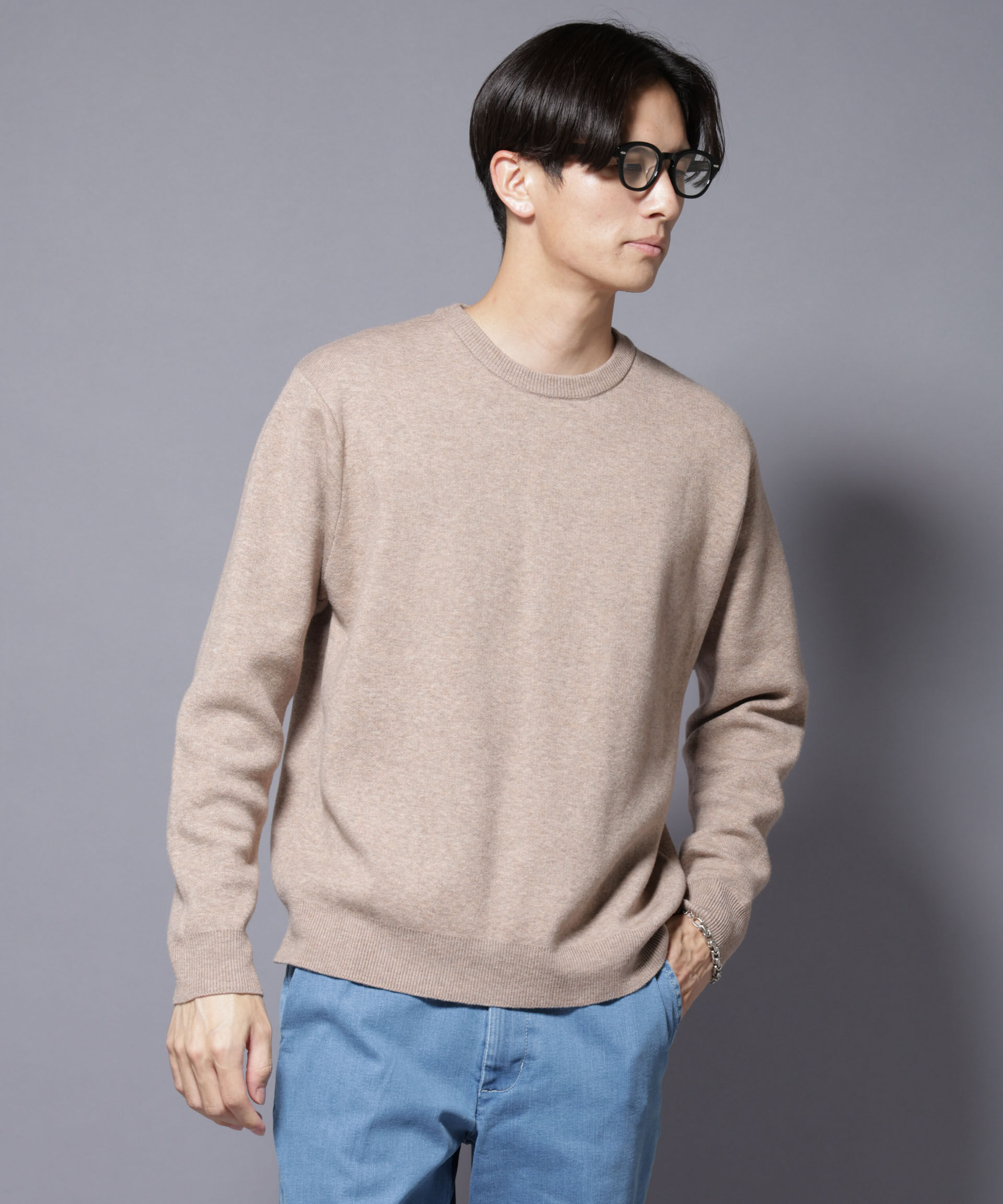 nano･universe「シルク混クルーネックニット」|ニット・セーター|