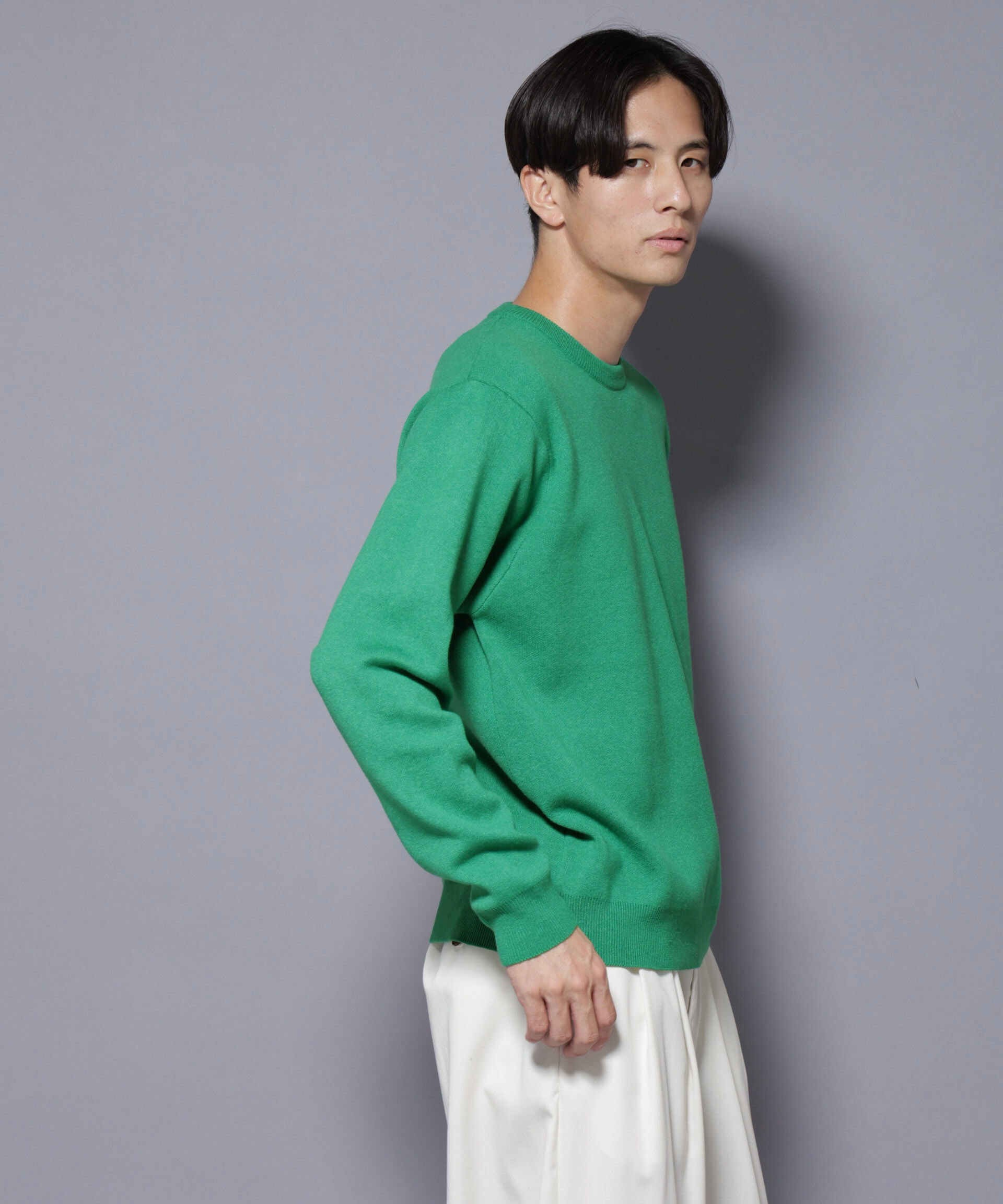 nano･universe「シルク混クルーネックニット」|ニット・セーター|