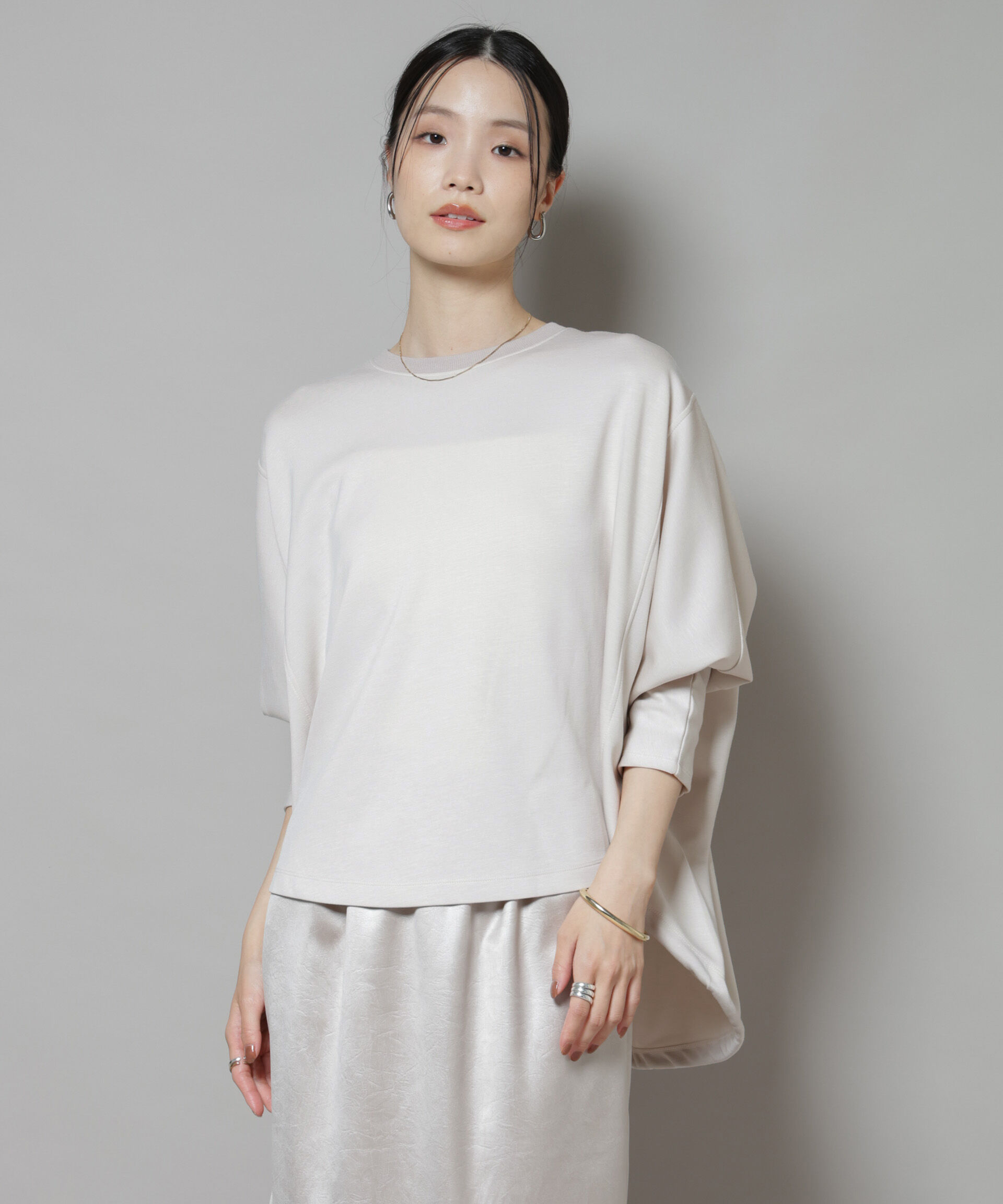 nano･universe「ドルマンスリーブバックドロストヘムカットプルオーバー」|Tシャツ・カットソー|