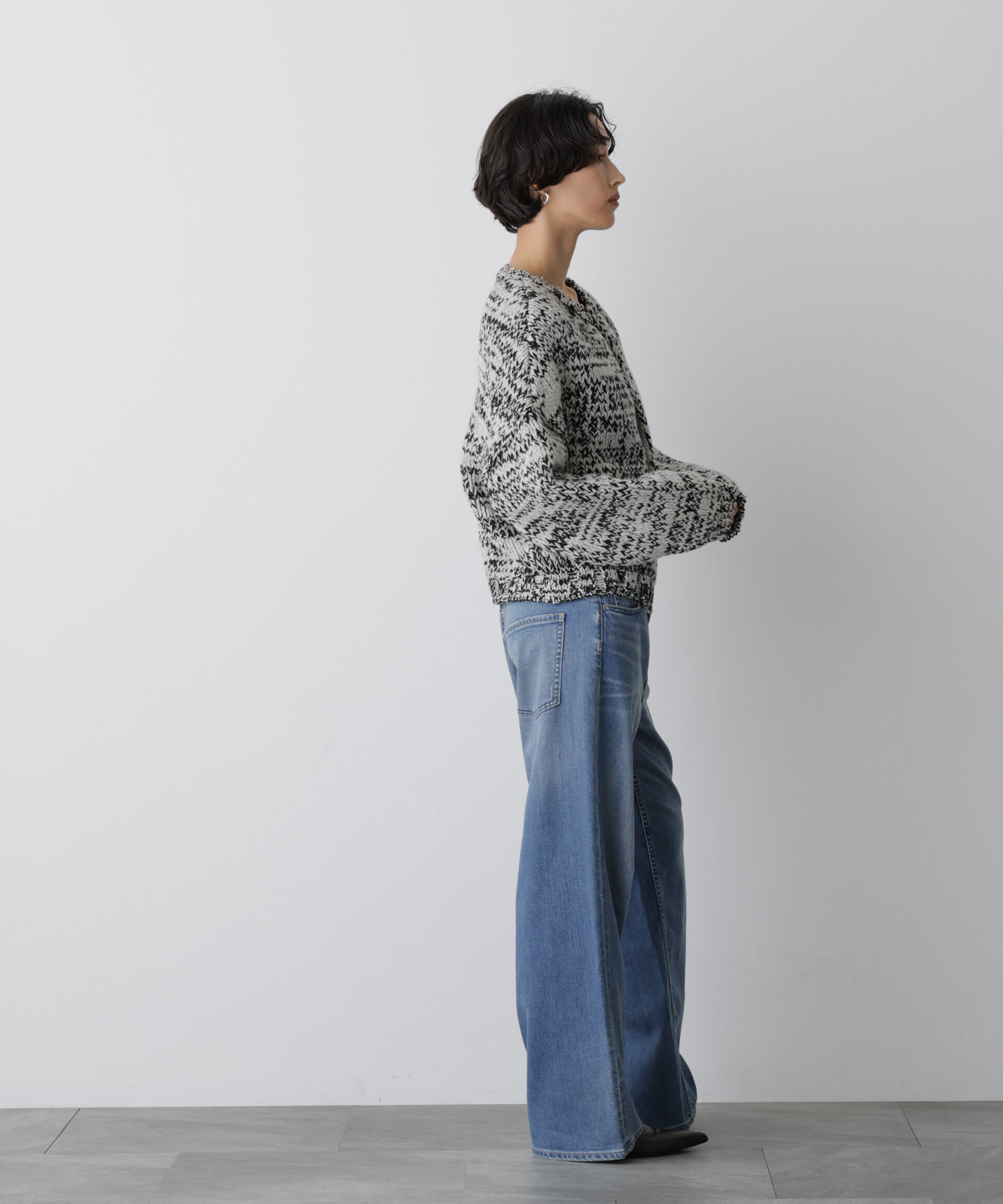  「「STEVELOUR」ミックスカラー2WAYスナップニット」|ニット・セーター|