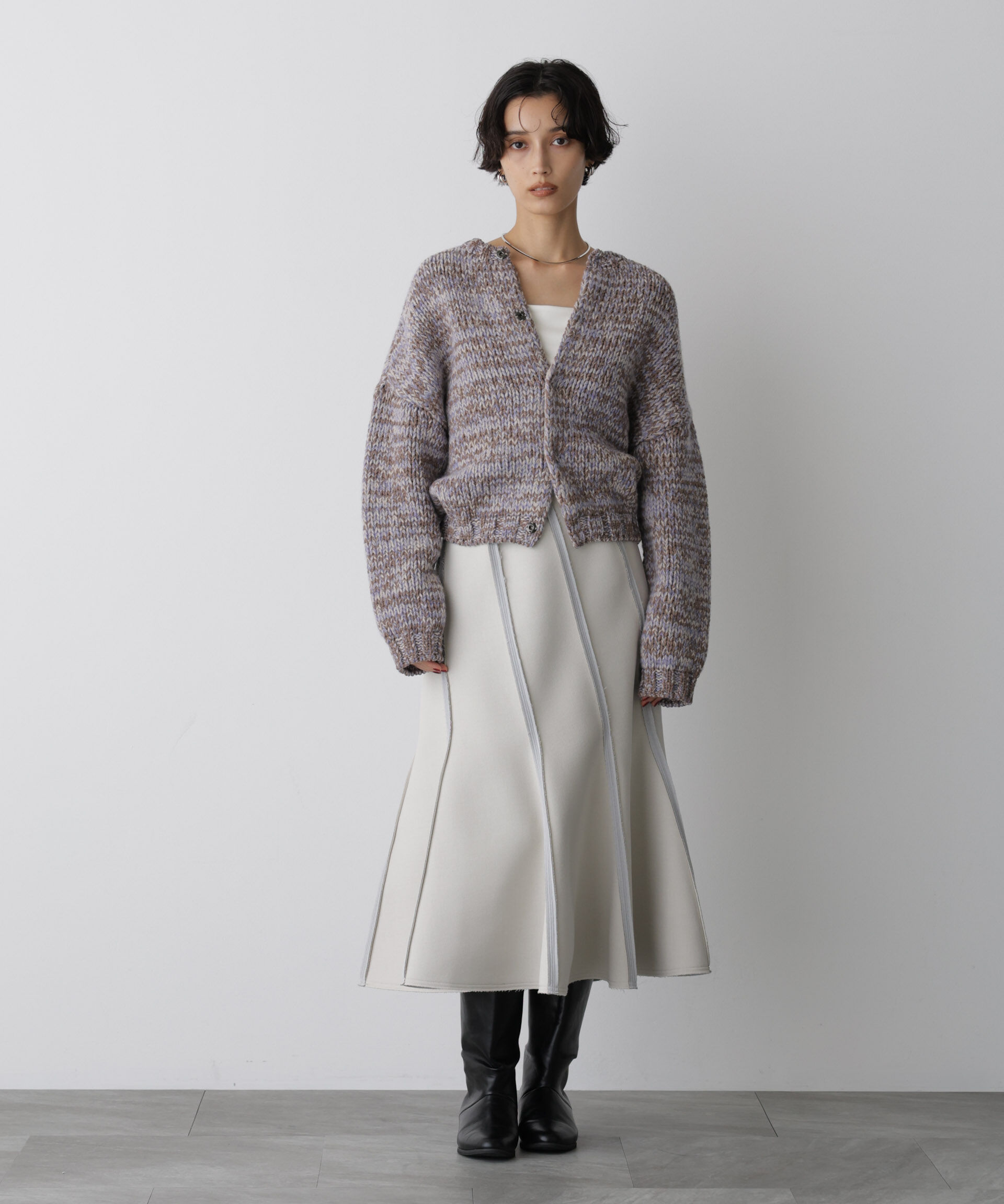  「「STEVELOUR」ミックスカラー2WAYスナップニット」|ニット・セーター|