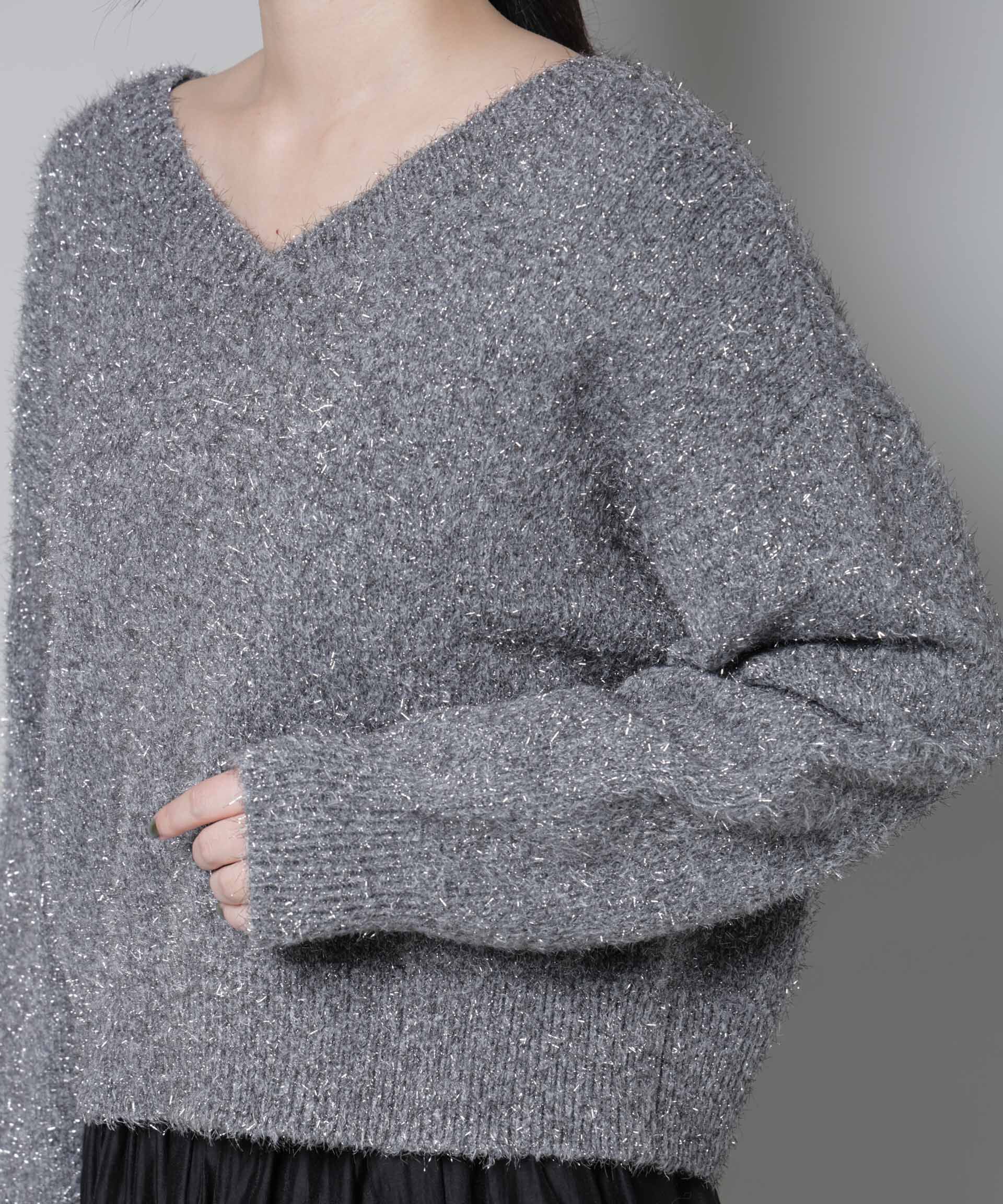 nano･universe「前後2wayラメミックスフェザーニット」|ニット・セーター|