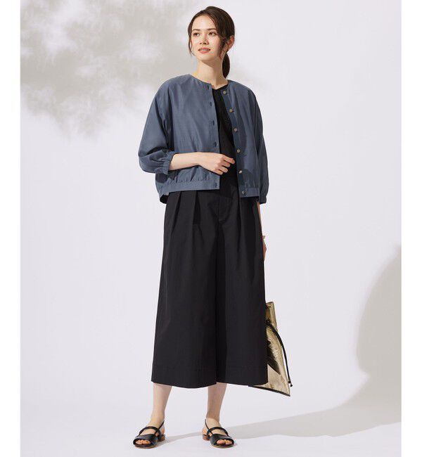 自由区「【カタログ掲載・接触冷感・洗える】ブライトシアーノーカラー ブルゾン」|ブルゾン・スタジャン|