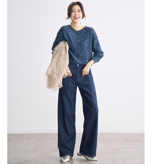 自由区「ウスカルデニムワイドストレート パンツ」|デニム|