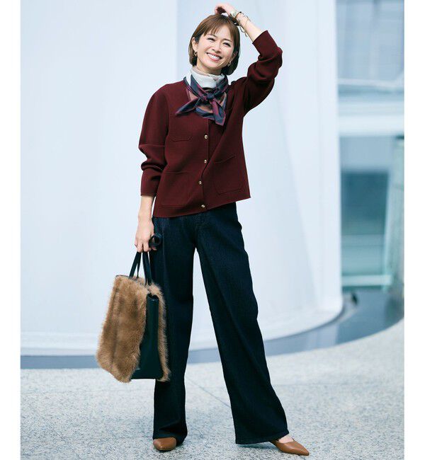 自由区「ウスカルデニムワイドストレート パンツ」|デニム|