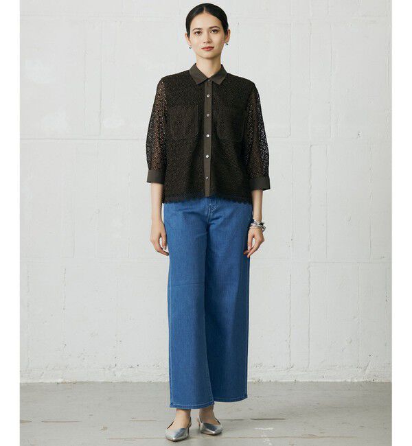 自由区「ウスカルデニムワイドストレート パンツ」|デニム|