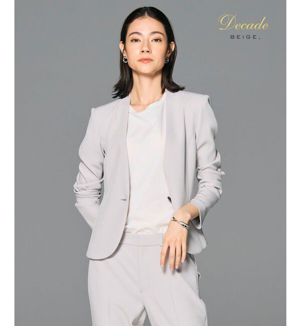 BEIGE,「【セットアップ対応】LUIZA / ノーカラージャケット」|ノーカラージャケット|L.Gray