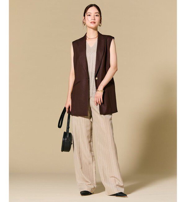 BEIGE,「CAROLE / リネンライクノースリーブジレジャケット」|ベスト・ジレ|