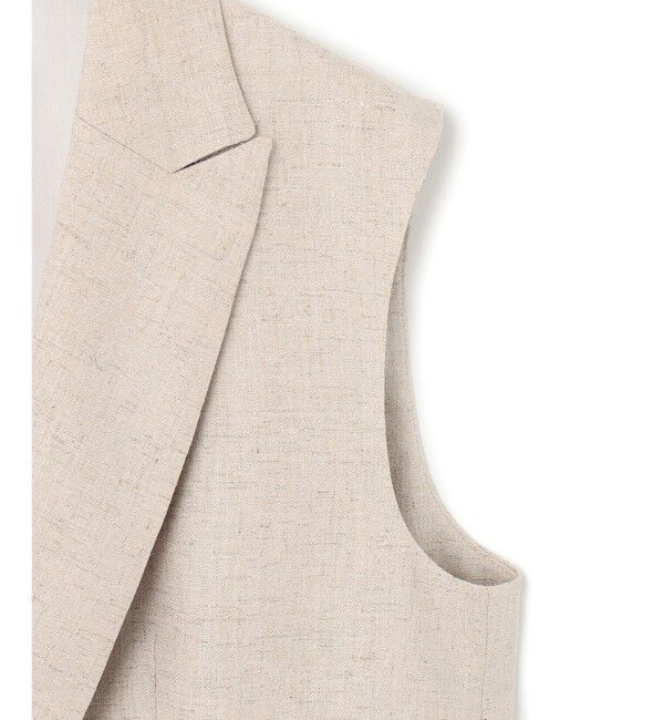 BEIGE,「CAROLE / リネンライク ノースリーブジレジャケット」|ベスト・ジレ|