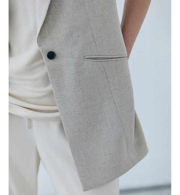BEIGE,「CAROLE / リネンライク ノースリーブジレジャケット」|ベスト・ジレ|