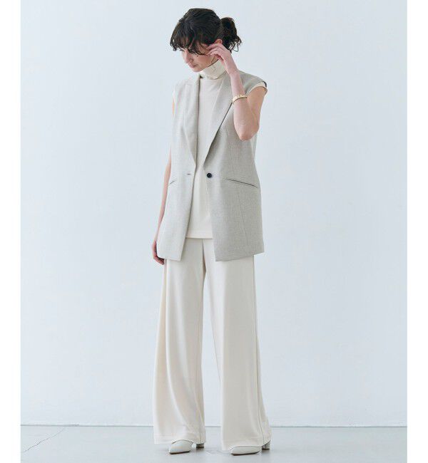 BEIGE,「CAROLE / リネンライク ノースリーブジレジャケット」|ベスト・ジレ|