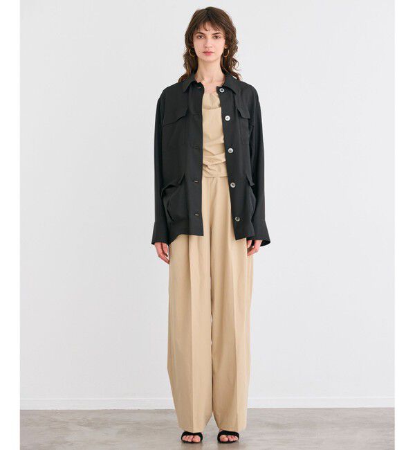 BEIGE,「【洗える】AMARYLLIS / ウエストベルトシアーサファリジャケット」|テーラードジャケット|