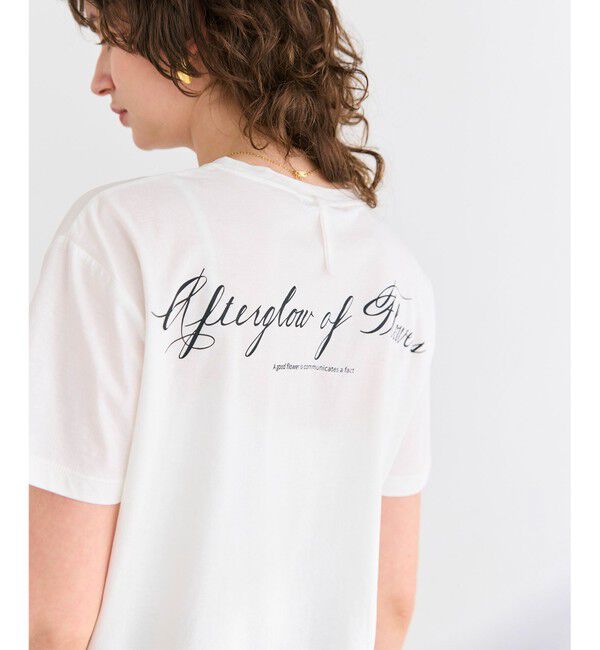 BEIGE,「【洗える】CAMPANULA / メッセージプリントTシャツ」|Tシャツ・カットソー|White