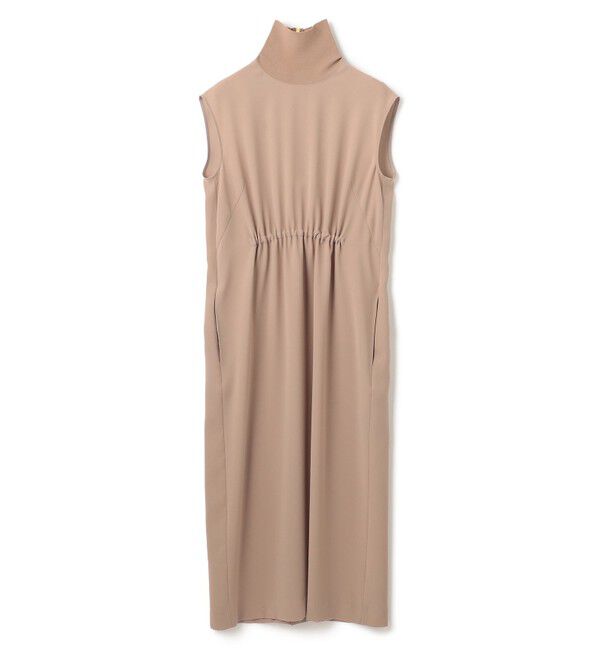 BEIGE,「【洗える】FLEUR / ニットコンビハイネックノースリーブドレス」|ワンピース|