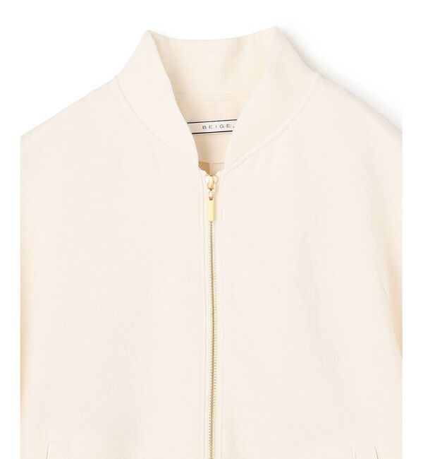 BEIGE,「【洗える】POMONA / ゴールドジップライトブルゾン」|Tシャツ・カットソー|