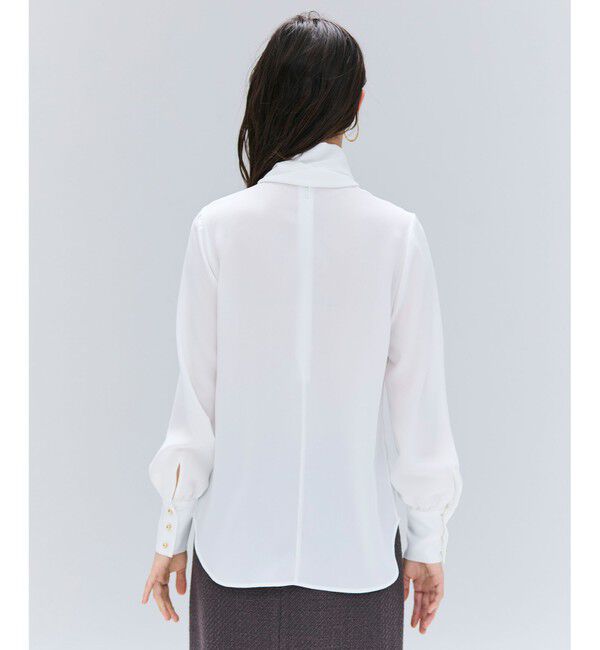 BEIGE,「【Precious掲載・洗える】STOW / パフスリーブボウタイブラウス」|シャツ・ブラウス|