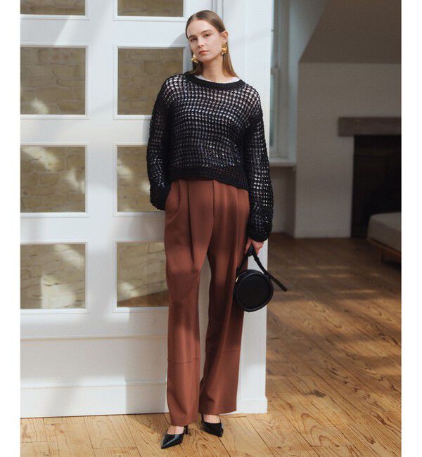 BEIGE,「GYPSUM / シルキータッチ セミワイドタックパンツ」|その他|