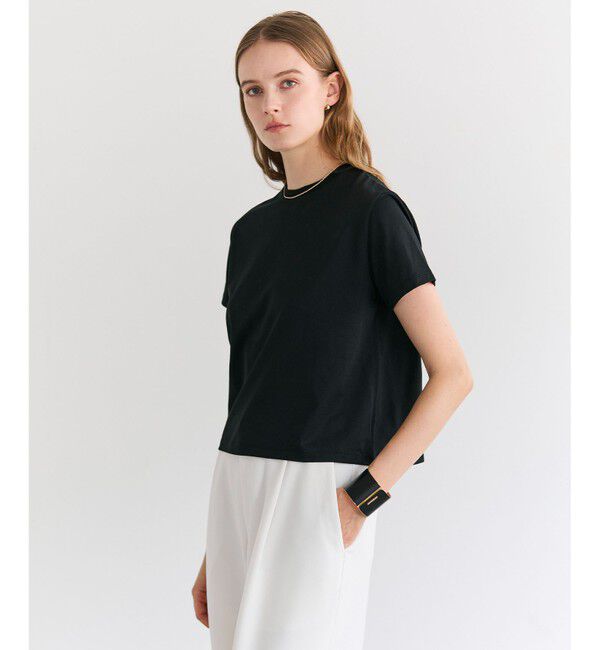 BEIGE,「DIOP / スビンコットン クロップドTシャツ」|Tシャツ・カットソー|