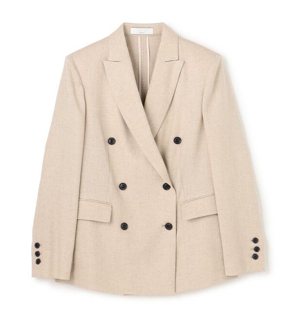 BEIGE,「【L-size】CAROLE / リネンライク ダブルジャケット」|テーラードジャケット|