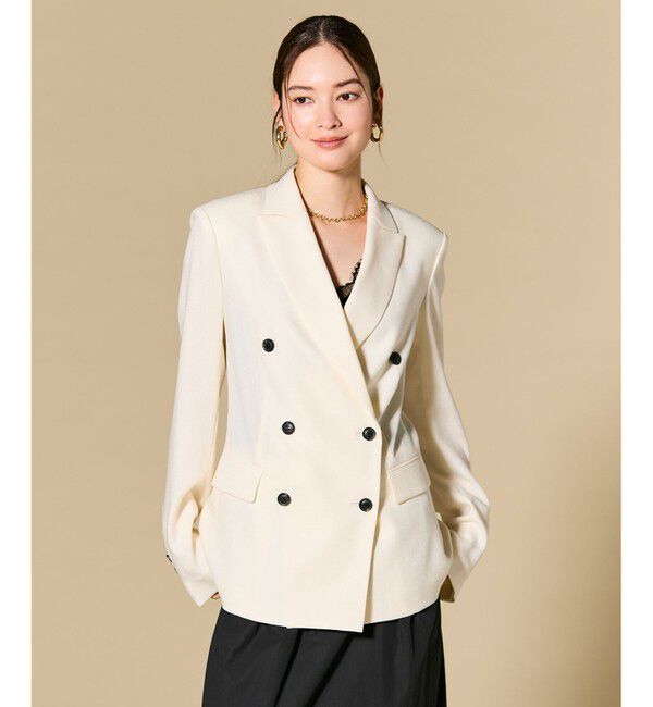 BEIGE,「CAROLE / リネンライク ダブルジャケット」|テーラードジャケット|