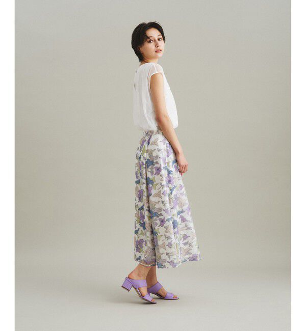 GRACE CONTINENTAL「ラメチュール刺繍フレアスカート」|スカート|