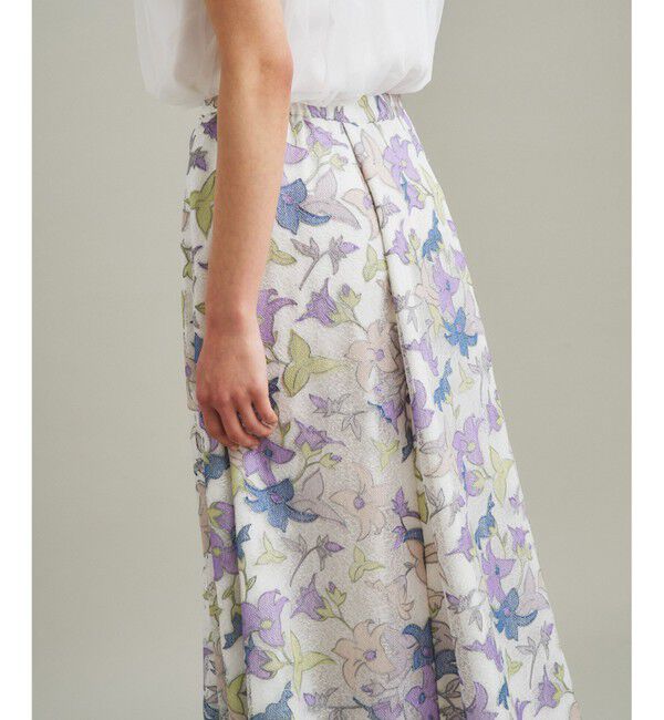 GRACE CONTINENTAL「ラメチュール刺繍フレアスカート」|スカート|