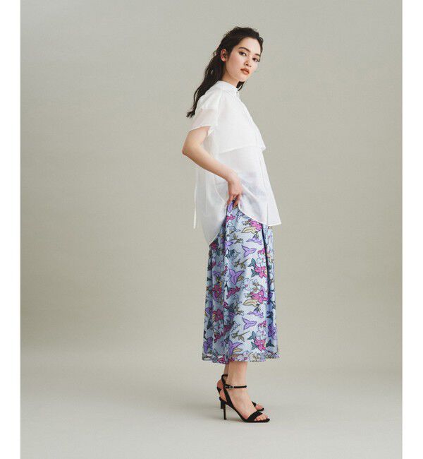 GRACE CONTINENTAL「ラメチュール刺繍フレアスカート」|スカート|