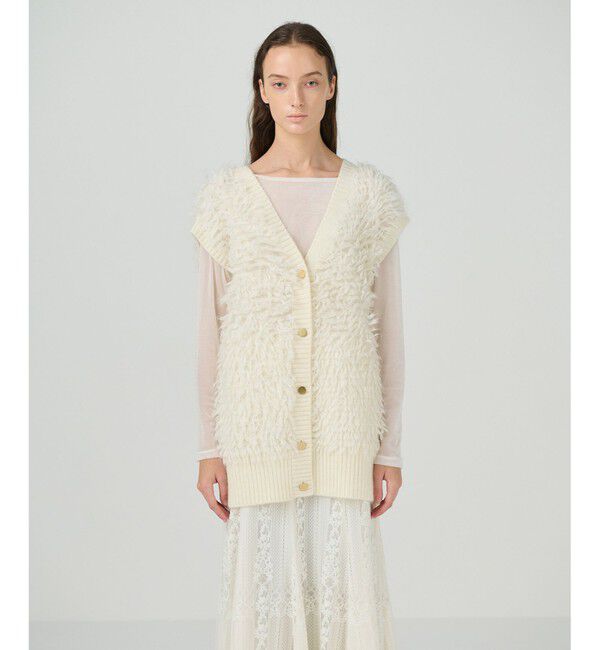 GRACE CONTINENTAL「ループニットベスト」|ベスト・ジレ|ホワイト