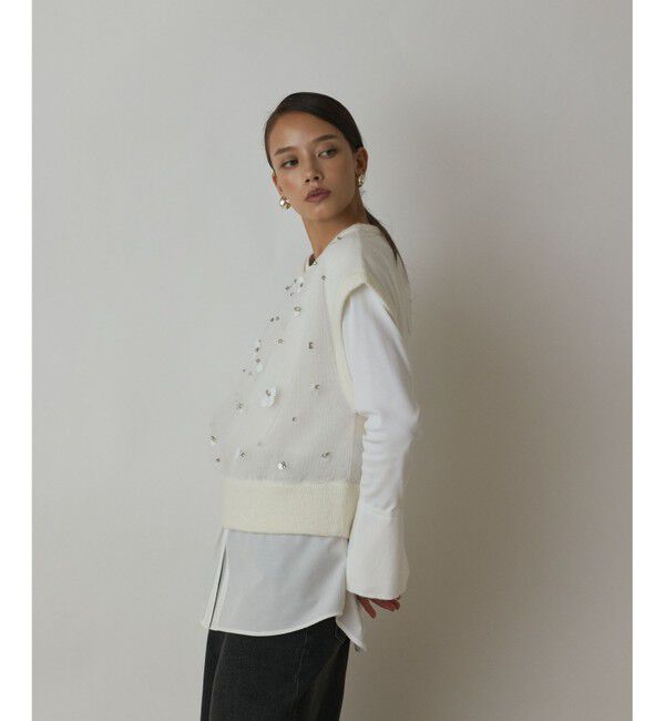 GRACE CONTINENTAL「チュール刺繍ニットトップ」|その他|