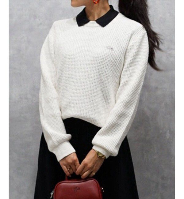 LACOSTE「ヘザーカラーリングワッフルニット / メランジニット」|ニット・セーター|ホワイト