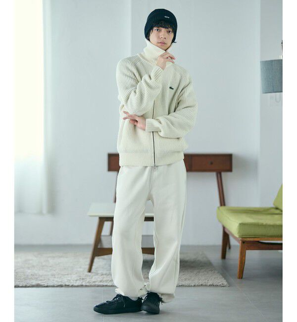 LACOSTE「ミドルゲージハイネックジップウールセーター / ドライバーズニット」|ニット・セーター|