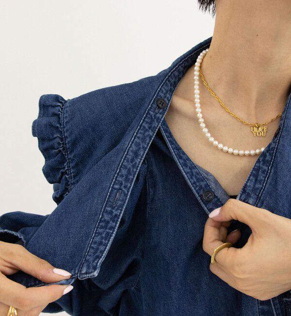 Rie Miller「【RM denim】ビッグカラー2WAYデニムブラウス」|シャツ・ブラウス|