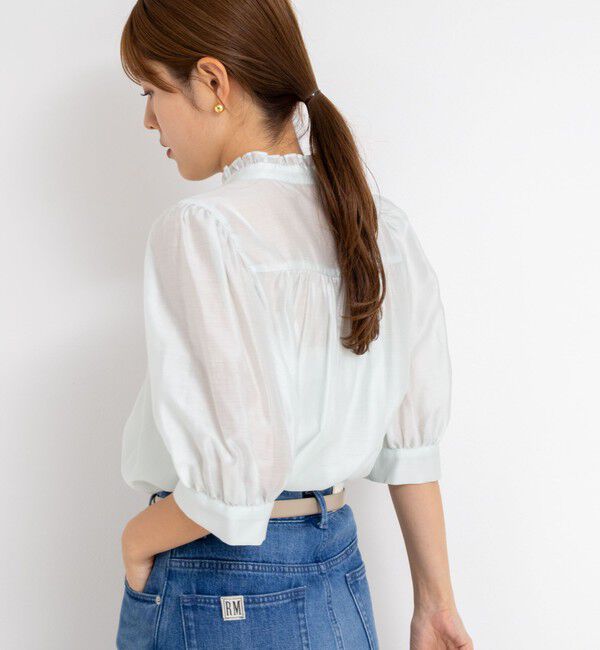 NOLLEY'S「5分袖衿フリルブラウス」|シャツ・ブラウス|