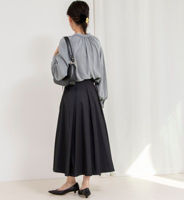NOLLEY'S sophi「【追加】ウォッシャブルタフタタックフレアスカート」|フレア|